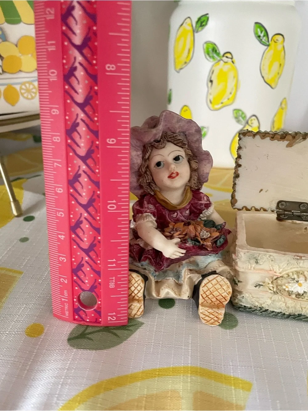 Victorian doll figurine & ring box